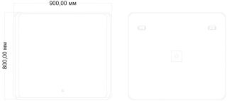 Зеркало с подсветкой Art&Max Elegant 90x80см AM-Ele-900-800-DS-F